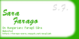 sara farago business card