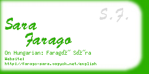 sara farago business card